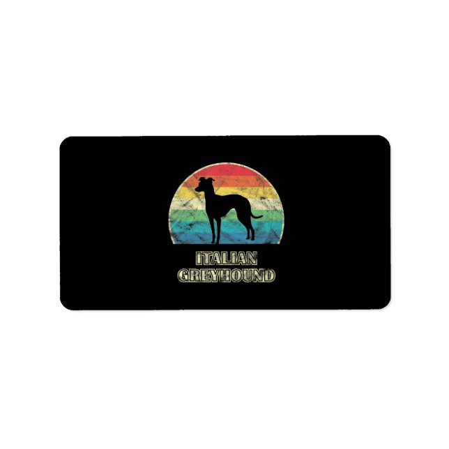 italian greyhound  style dog label (Front)