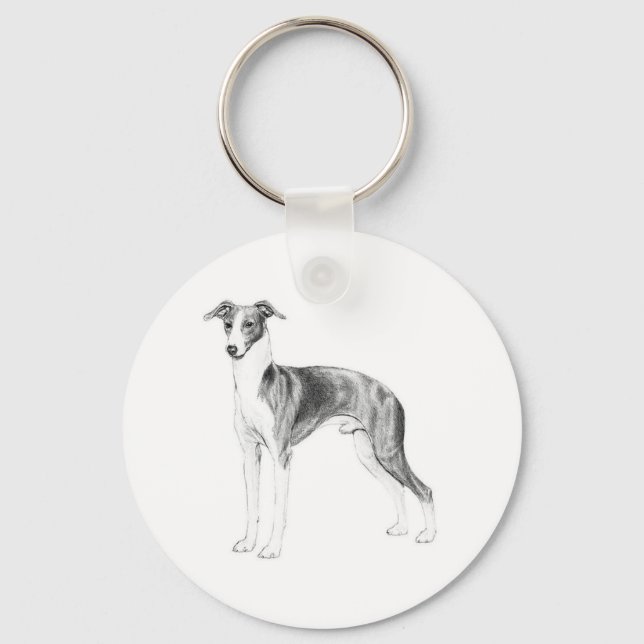 Italian Greyhound Style Key Ring (Front)