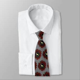 Italian Greyhound Sunflower Mens Tie