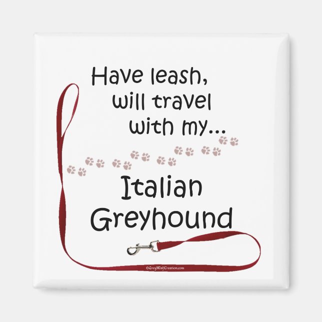 Italian Greyhound Travel Leash - Magnet (Front)