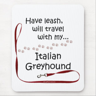 Italian Greyhound Travel Leash Mouse Pad