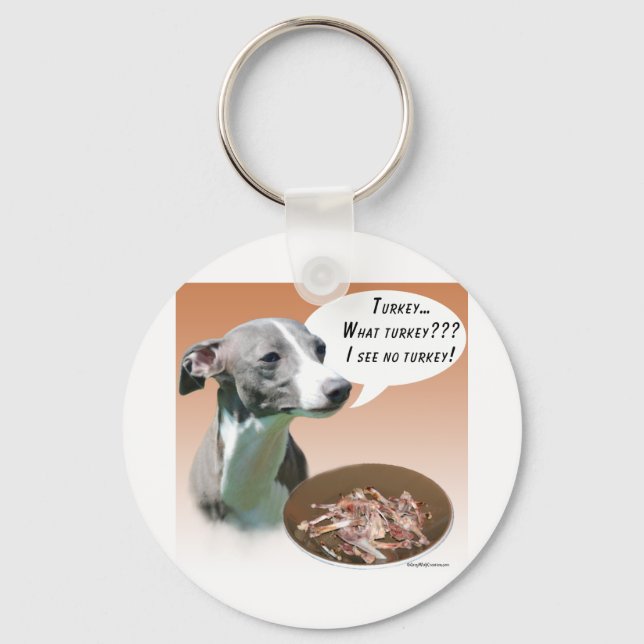 Italian Greyhound Turkey Key Ring (Front)