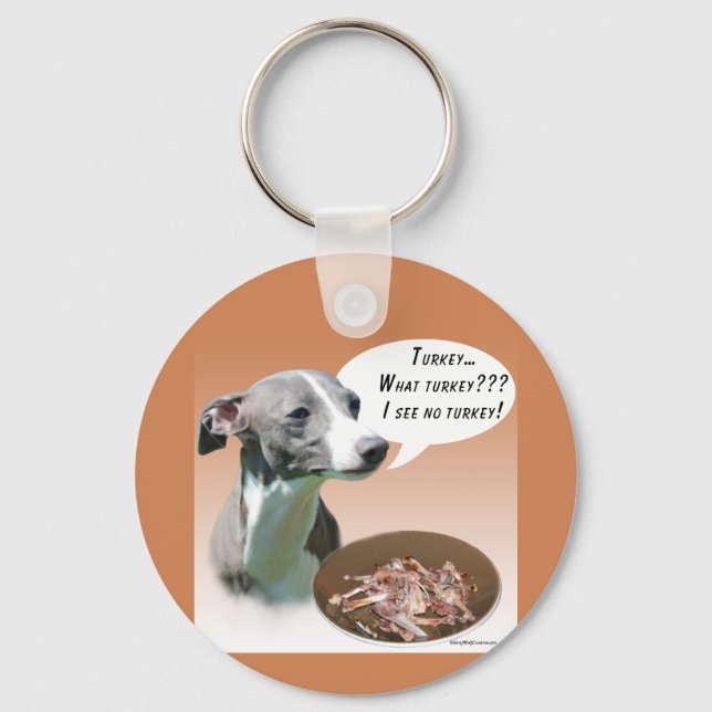 Italian Greyhound Turkey Key Ring (Front)