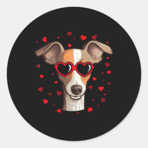Italian Greyhound Valentine Heart Cute Dog Lovers  Classic Round Sticker