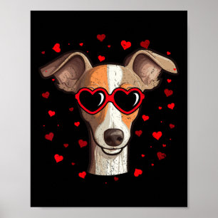 Italian Greyhound Valentine Heart Cute Dog Lovers Poster