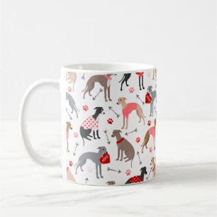 Italian Greyhound Valentine Pattern Coffee Mug