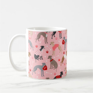 Italian Greyhound Valentine Pattern Coffee Mug