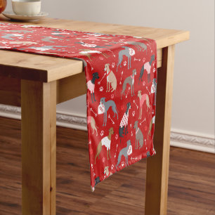 Italian Greyhound Valentine Pattern Short Table Ru Runner