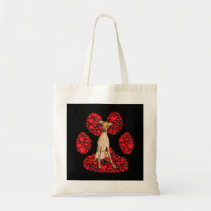 Italian Greyhound Valentines Day Dog Love Paw Tote Bag