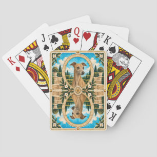 Italian Greyhound, Vintage Watercolor Dog Art Playing Cards