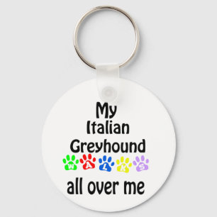Italian Greyhound Walks Design Key Ring