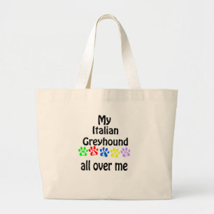 Italian Greyhound Walks Design Large Tote Bag
