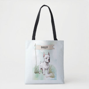 Italian Greyhound Watercolor Personalised Dog Tote Bag