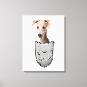 Italian Greyhound Whippet Chest Pocket For Dog Own Canvas Print