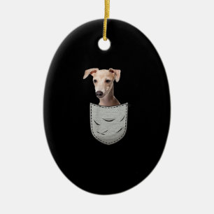 Italian Greyhound Whippet Chest Pocket For Dog Own Ceramic Ornament