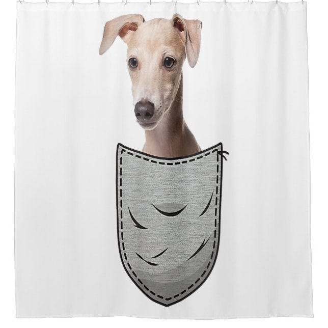 Italian Greyhound Whippet Chest Pocket For Dog Own Shower Curtain (Front)