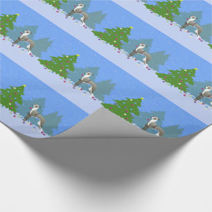 Italian Greyhound Whippet Decorating Christmas Tre Wrapping Paper