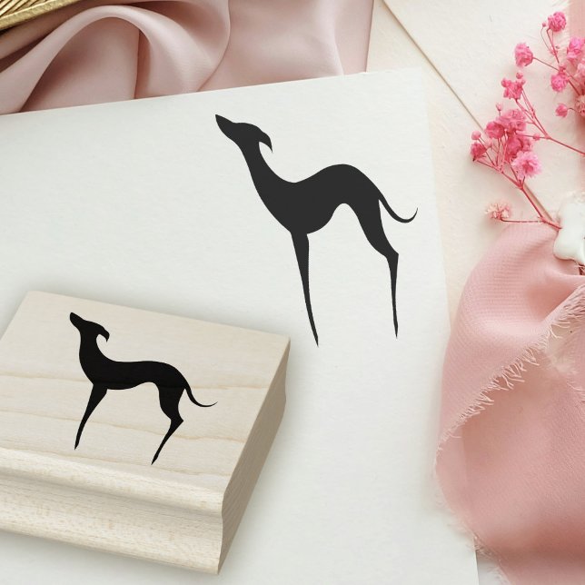 Italian Greyhound Whippet Dog Elegant Silhouette Rubber Stamp (Creator Uploaded)