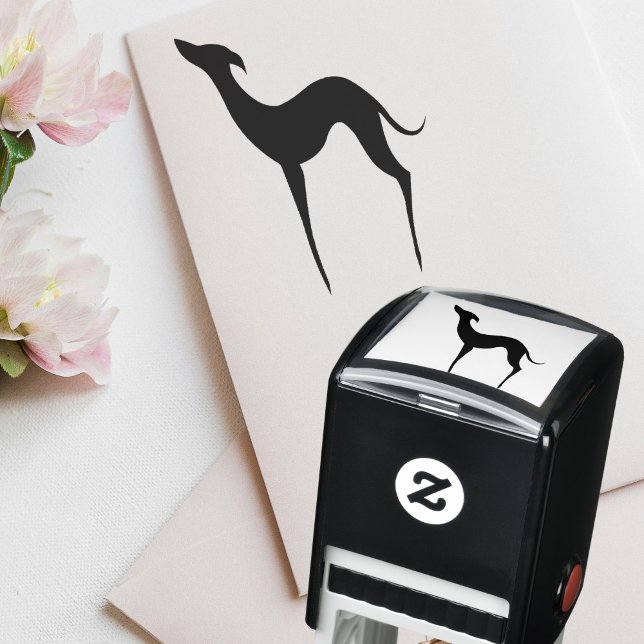 Italian Greyhound Whippet Dog Silhouette Elegant Self-inking Stamp (Creator Uploaded)