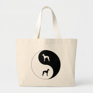 Italian Greyhound Yin Yang Large Tote Bag