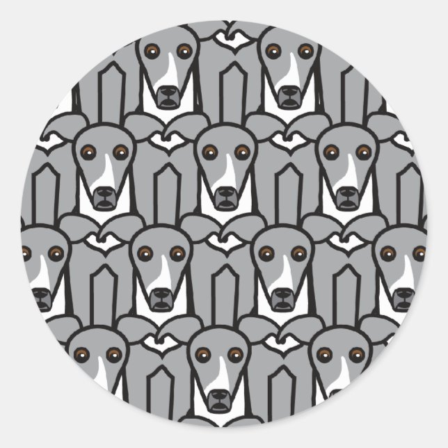 Italian Greyhounds Classic Round Sticker (Front)
