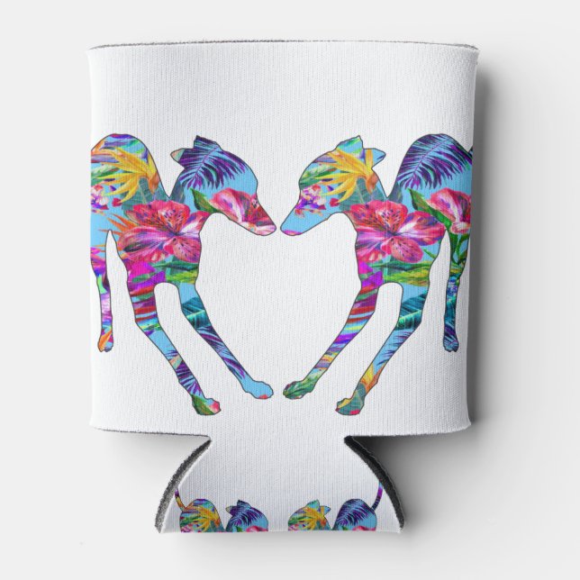 Italian Greyhounds Playing Can Cooler (Front)