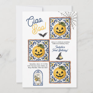 Italian Halloween Birthday Party Ciao Boo Lemon Invitation