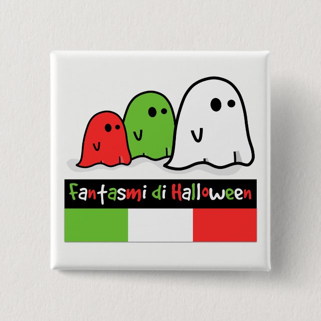 Italian Halloween Ghosts, Fantasmi di Halloween 15 Cm Square Badge (Front)