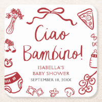Italian Hand Drawn Pizza Ciao Bambino Baby Shower