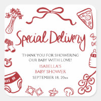 Italian Hand Drawn Special Delivery Baby Shower
