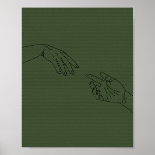 Italian hand fine line poster