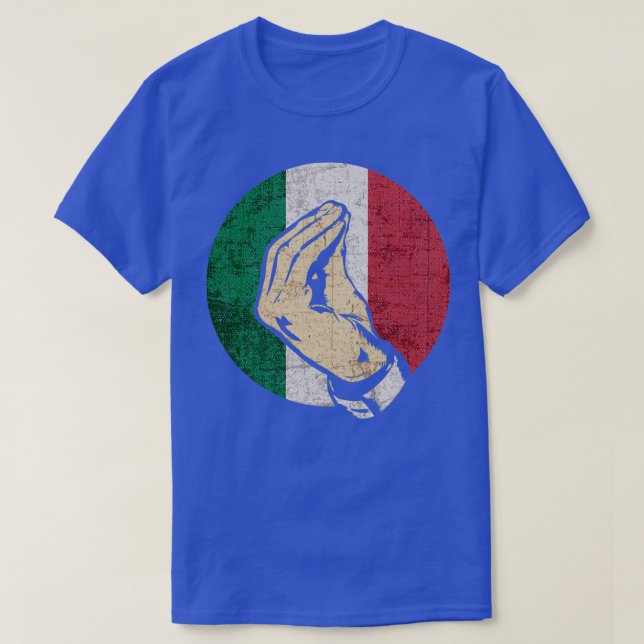 Italian Hand Gesture Sing Language Funny Italy Fla T-Shirt (Design Front)
