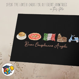 Italian Happy Birthday Card, Buon Compleanno Italy Card