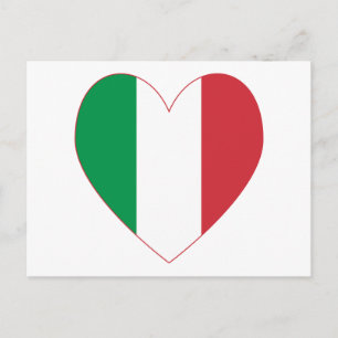 Italian Heart Flag Postcard