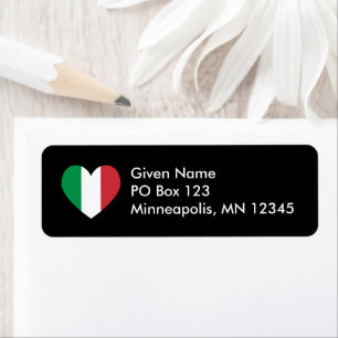 Italian Heart Label Return Address Label