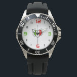 Italian Heart Patriotic Watch<br><div class="desc">This patriotic design features a heart shaped like the Italian flag in vibrant green, white, and red. Inside the design, the playful phrase explains the colors: green is basil, white is pasta, and red is wine — celebrating the true flavors of Italy. Set on a clean white background, the artwork...</div>