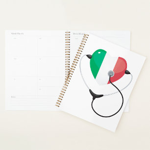 Italian Heart with Stethoscope Healthcare Planner