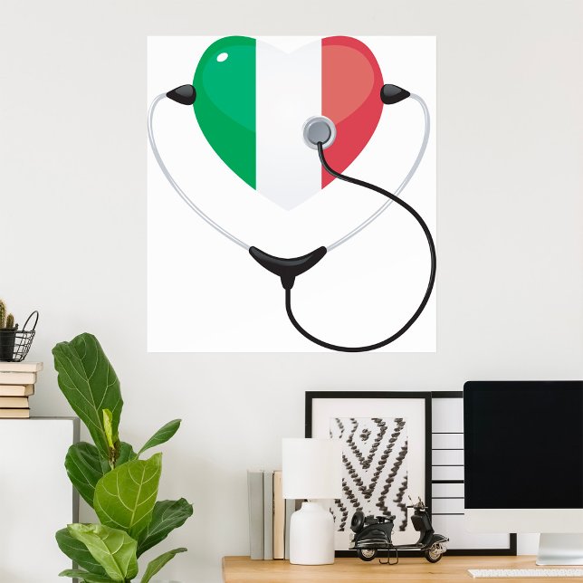 Italian Heart with Stethoscope Healthcare Poster (Creator Uploaded)