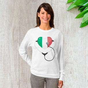 Italian Heart with Stethoscope Healthcare T-Shirt