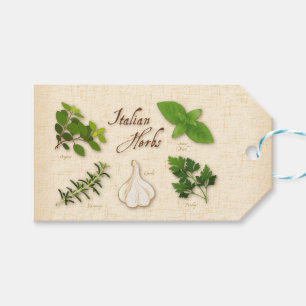 Italian Herbs, Basil, Oregano, Parsley, Garlic Gift Tags