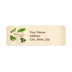 Italian Herbs, Basil, Oregano, Parsley, Garlic Return Address Label