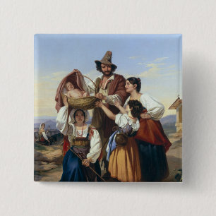 Italian Herdsman, 1835 15 Cm Square Badge