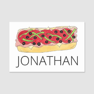 Italian Hoagie Submarine Sandwich Sub Shop Name Tag