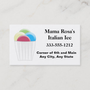 Italian Ice Vendor or Shop Business Card