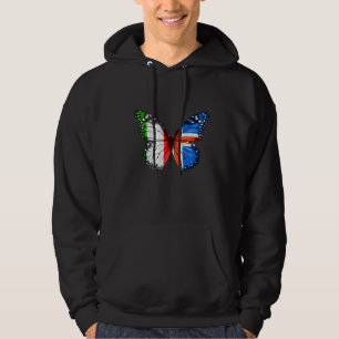Italian Icelandic Flag Butterfly Hoodie