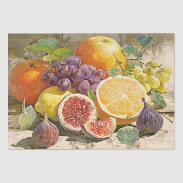 Italian-inspired fruit collage Tissue Paper (Front)