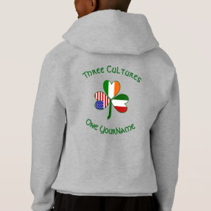 Italian Irish American Shamrock Flag Personalised