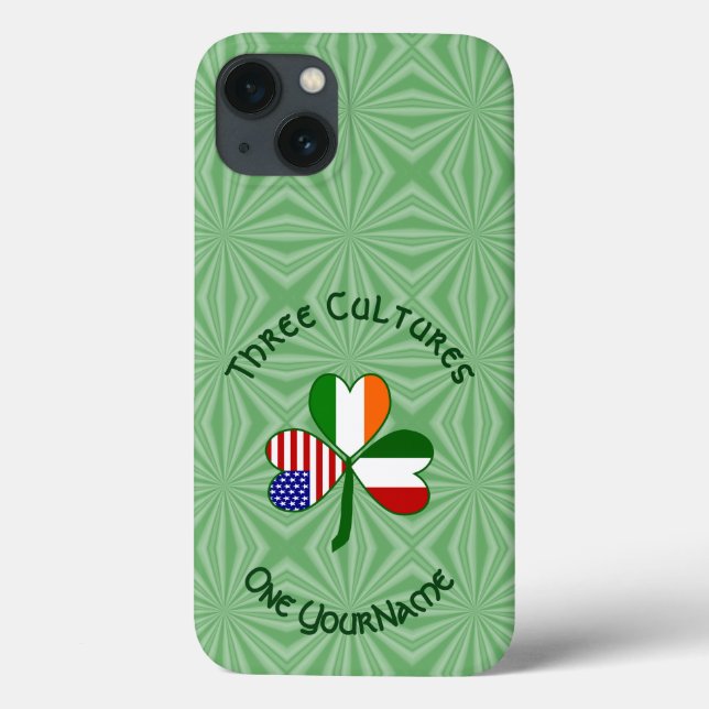 Italian Irish American Shamrock Flag Personalised  Case-Mate iPhone Case (Back)