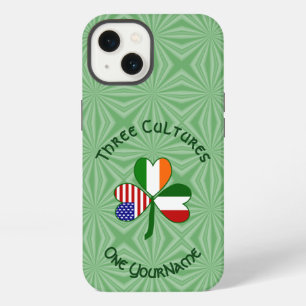 Italian Irish American Shamrock Flag Personalised iPhone 13 Case