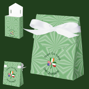 Italian Irish American Shamrock Personalised Tent Favour Box